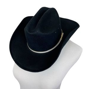 Par-Vel Black Felt Authentic Vintage Cowboy Western Hat Size 7 1/8